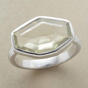 Sundance Minty Green Ring Quartz Sterling Size 5
